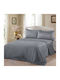 My Home Luxury Set Duvet Cover 220x240cm Super King with 2 Pillowcases & 1 Bed Sheet Dark Gray