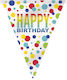 Γιρλάντα Σημαιάκια Happy Birthday Rainbow Spots 365 Εκ