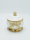 Estheti Home Jewellery Box Antique Bow Polyresin White-Gold 13.5x12.5x12.5cm 819-00559