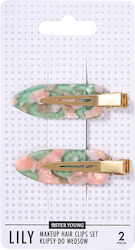Sister Young Lily Makeup Hair Clips Set Pink Coffee 2 Τεμάχια