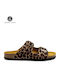 Flache Sandalen für Damen Leopardo