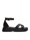 Women's Flat Sandals Flatforms in Black Color