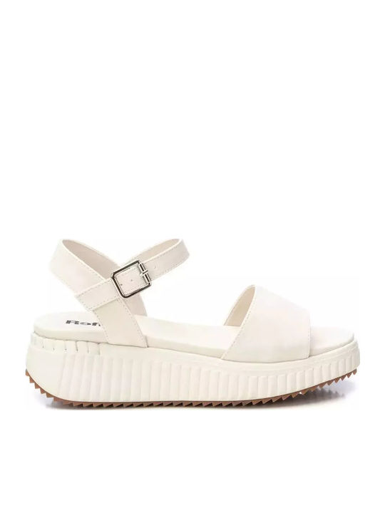 Refresh Γυναικεία Σανδάλια Flatforms Μπεζ
