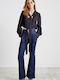 Women's Blouse Satin Midnight Hour Blue