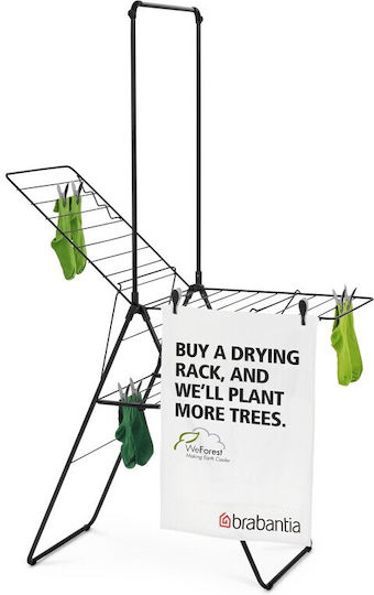 Brabantia Folding Floor Clothes Drying Rack with Hanging Length 20m