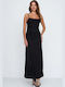 Sommer Maxi Abendkleid Schwarz