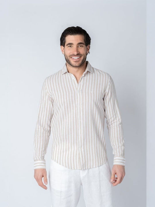 Cu mânecă lungă In Cămașă White, Beige