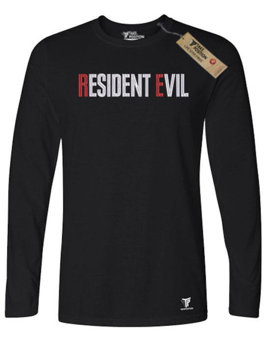 Resident Evil Embroidered Men's Slim Fit Blouse Long Sleeve Takeposition Black
