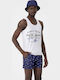 Men's Swimwear Shorts Dark Blue with Patterns