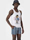 Men's Swimwear Shorts Dark Blue Striped