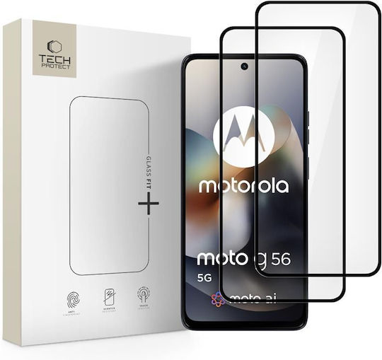 Tech-Protect FIT+ 2.5D Vollflächig gehärtetes Glas 2Stück Schwarz (Motorola Moto G56 5G, TECH-PROTECT)