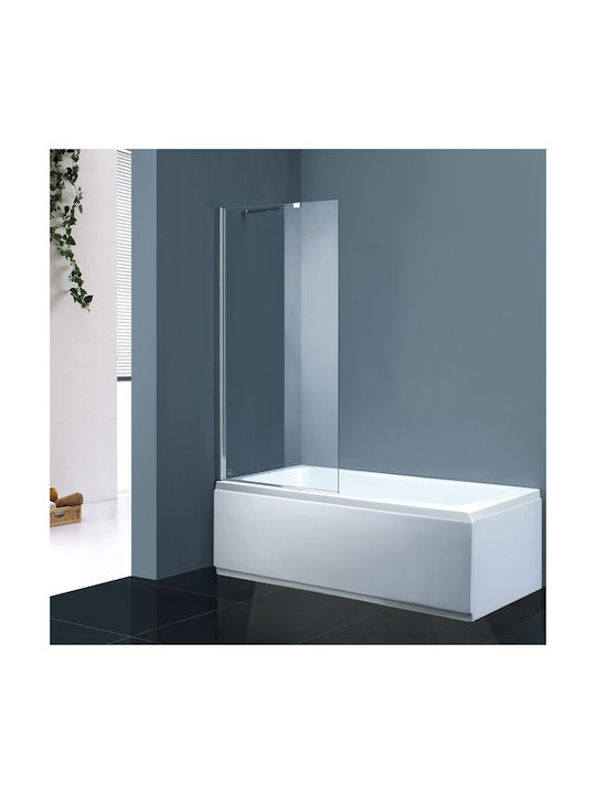Fixed Bathtub Panel 80 cm Diagonal Support Arm 6 mm Glass Height 140 cm Axis Wbx80t-100