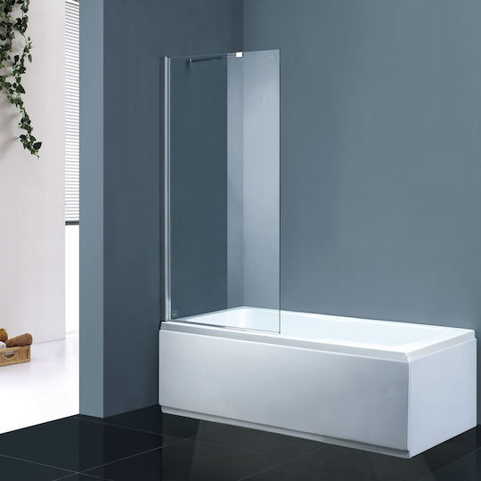 Stabiles Panel Für Badewanne 80 cm Diagonaler Arm Befestigung Klarglas 6 mm Höhe 140 cm Axis Wbx80t-100