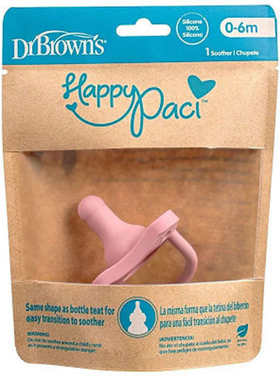 Dr. Brown's Happy Paci Pacifier Silicone Pink for 0-6 months
