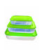 Happy House Microwave Plastic Lunch Box Green 3pcs