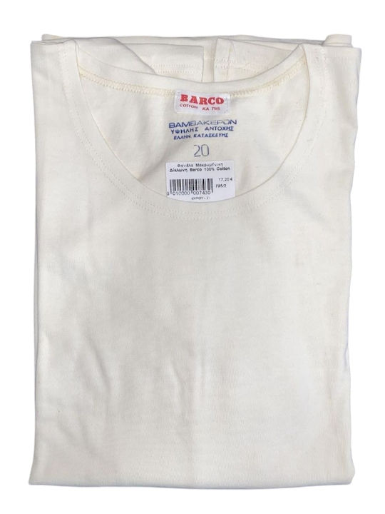 Men's Undershirt Long-sleeved in Beige Color