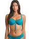 Underwire Bikini Bra with Adjustable Straps Petrol Blue