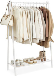 Songmics Floor Garment Rack made of Metal White 92.5x33.5x153cm