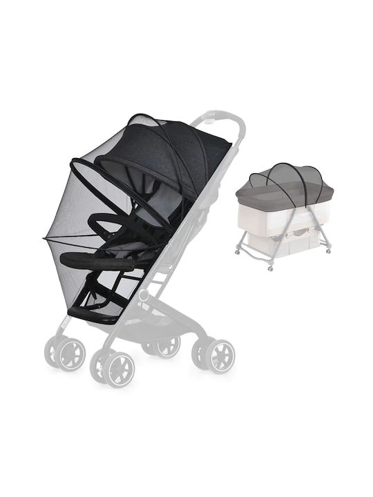 Loomy Mosquito Net for Stroller Tulle LM-20210 with Elastic Black