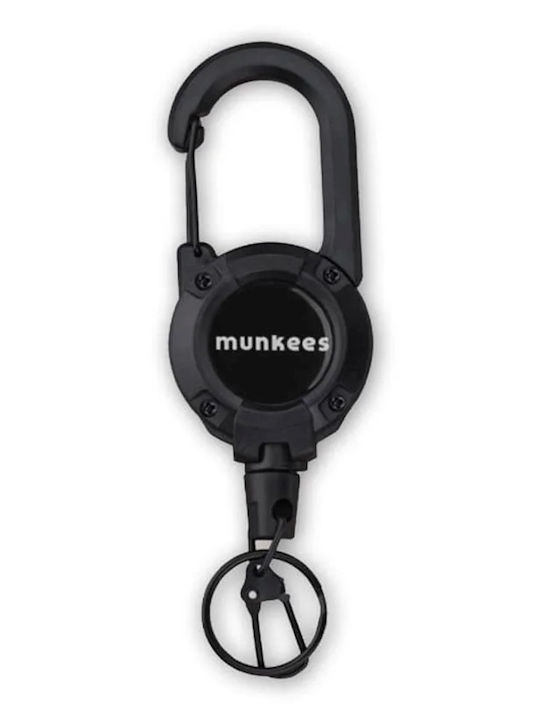 Munkees Retractable Carabiner Reel Black
