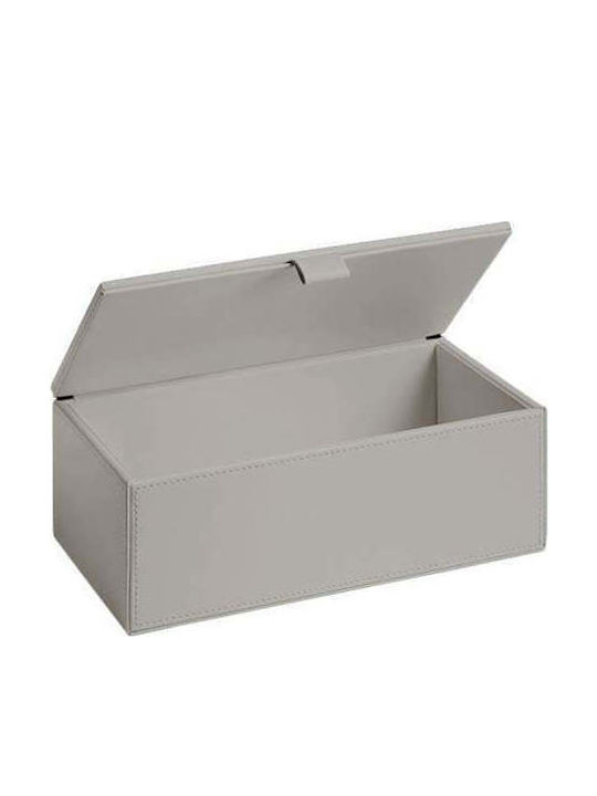 Decor Walther Box Lid Rectangular Artificial Leather Taupe 9.5x24.5x13 Cm