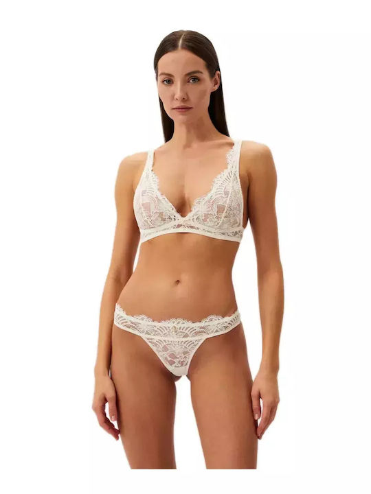 Emporio Armani Lace Underwear Set with Slip Yogurt