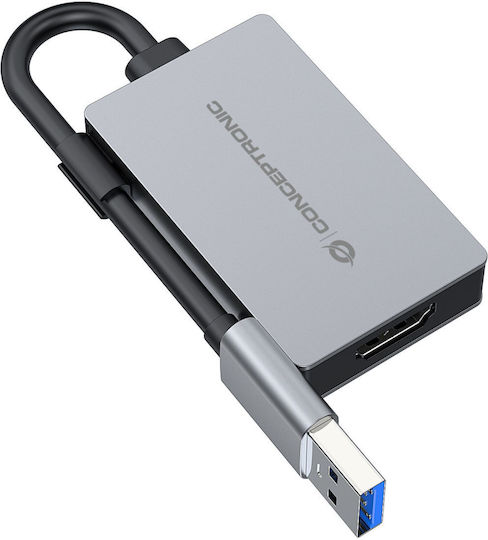 Conceptronic Μετατροπέας USB-A male σε HDMI female Γκρι 1τμχ ABBY22G