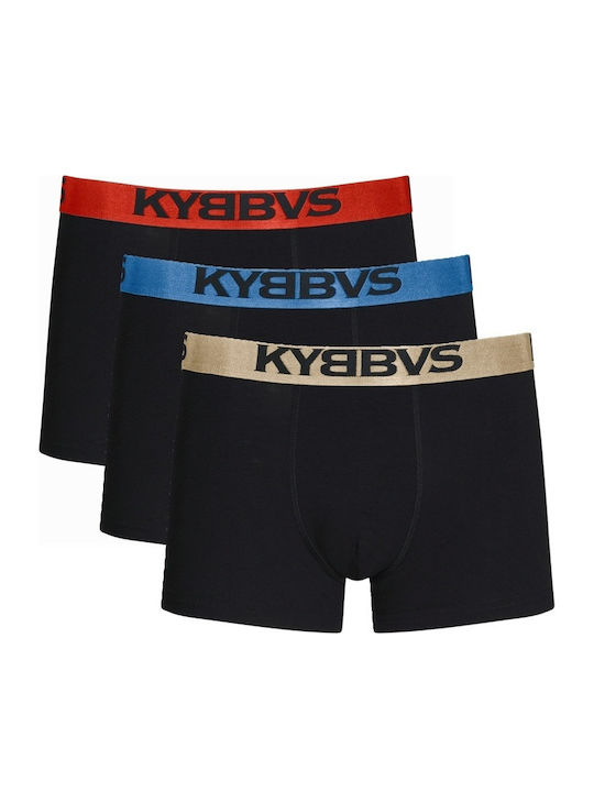 Men's Boxers Black/Red/Gold/Blue 3Pack