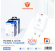 Technovo Încărcător Fără Cablu cu Port USB-A și Port USB-C 20W Quick Charge 3.0 Albς (TN-C025)