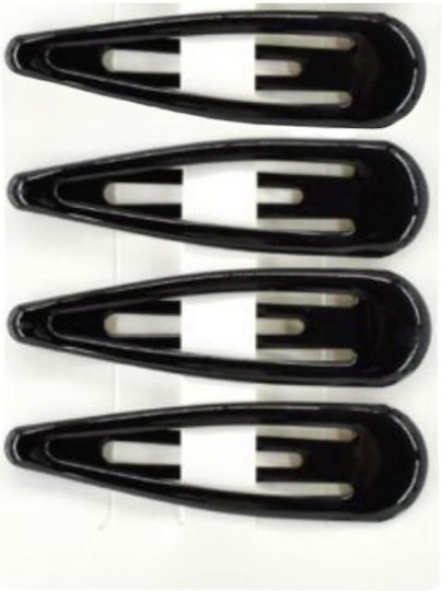Classic Large Black Hair Clips Set 4 Pieces
