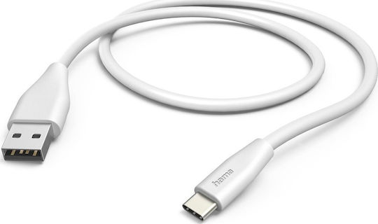 HAMA Regular USB 2.0 Cablu USB-C bărbătesc - USB-A / USB-C Alb 1.5m (00201596)