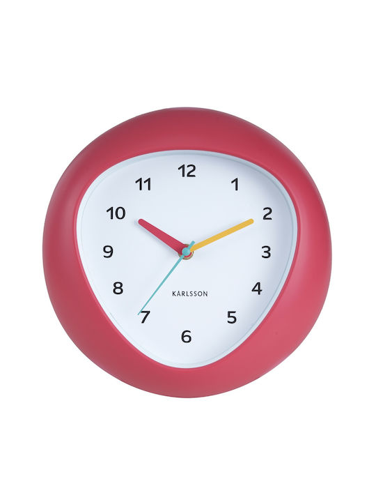 Karlsson Wall Clock Funky Vibes Red – Modern Retro Clock Ø25.5cm Silent Mechanism