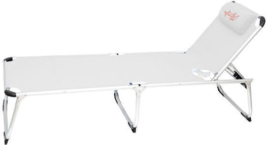 King Aluminum Beach Sunbed White