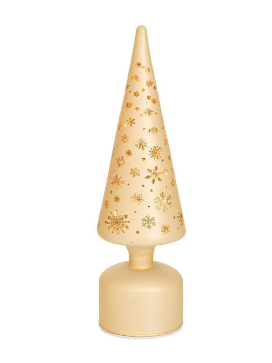 Christmas Decorative Illuminated Glass Tree 31cm Battery Gold Tree