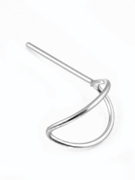 Amalfi Accessories Σκουλαρίκι Μύτης από Ασήμι Λευκό
