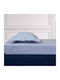 Greenwich Polo Club Loft Leopard Σεντόνι Υπέρδιπλο με Λάστιχο 160x200+35εκ. Baby Blue