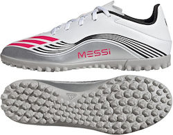 adidas F50 Messi Club TF Ghete Fotbal Cu Talpă Cu Crampoane Albe