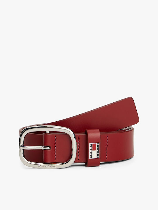 Tommy Hilfiger Tjw Oval 3.0 Γυναικεία Ζώνη Μπορντό
