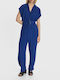 Women's Short-sleeved One-piece Suit Blue