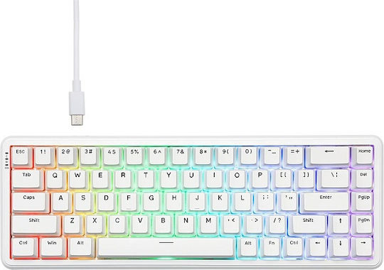 Ajazz AK680 Max Gaming Mechanical Keyboard 65% with Magnetic Switches and RGB Lighting English US White