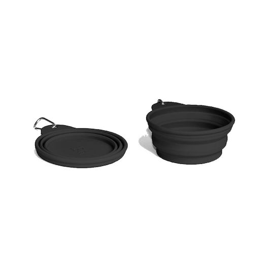 Zee-Dog Μπολ Σιλικόνης Νερού για Σκύλο & Γάτα 200ml σε Μαύρο Χρώμα