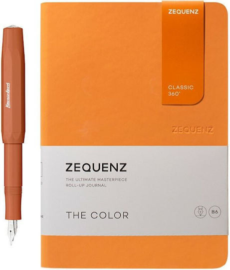 Zequenz Set 2 Carnete 100 Foi B6 Cu dungi Portocaliu