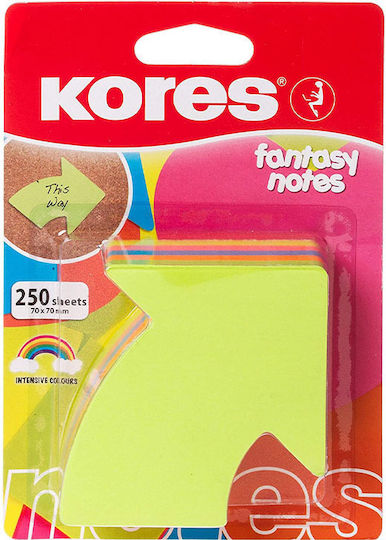 Kores Memo Pads Arrow Shape Neon Colour 70x70mm 250 Pieces