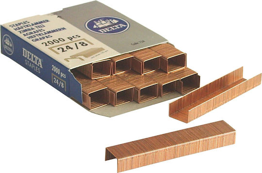 Staples Delta Copper No 24/8 2000 Pieces