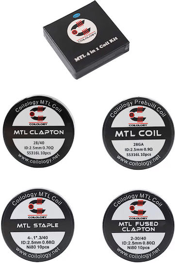 Coilology Mtl Series Coil Mtl Coil 10 Pieces Ss316l 0.9 Ohm