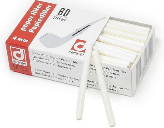 Denicotea 60 Filtre De Hârtie 4mm Pentru Pipe De Tutun