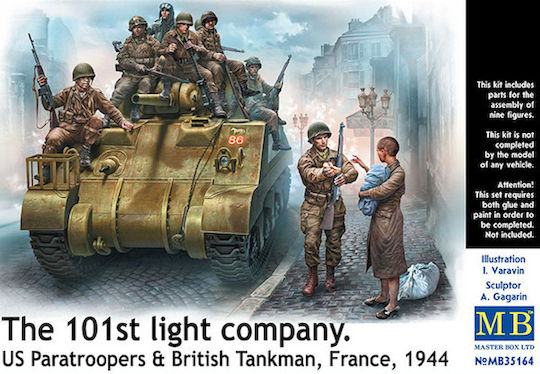 1/35 101st Light Company US Paratroopers & British Tankmen France 1944