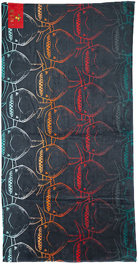 Tortue Kids Cotton Beach Towel Sharks 70x140-s3-301-100 Anthracite