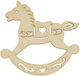 Wooden Craft Decoration Little Horse 7x7x0.3cm