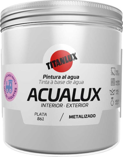Titanlux Acualux Metallic Shades 861 Silver Plata Satin 75ml